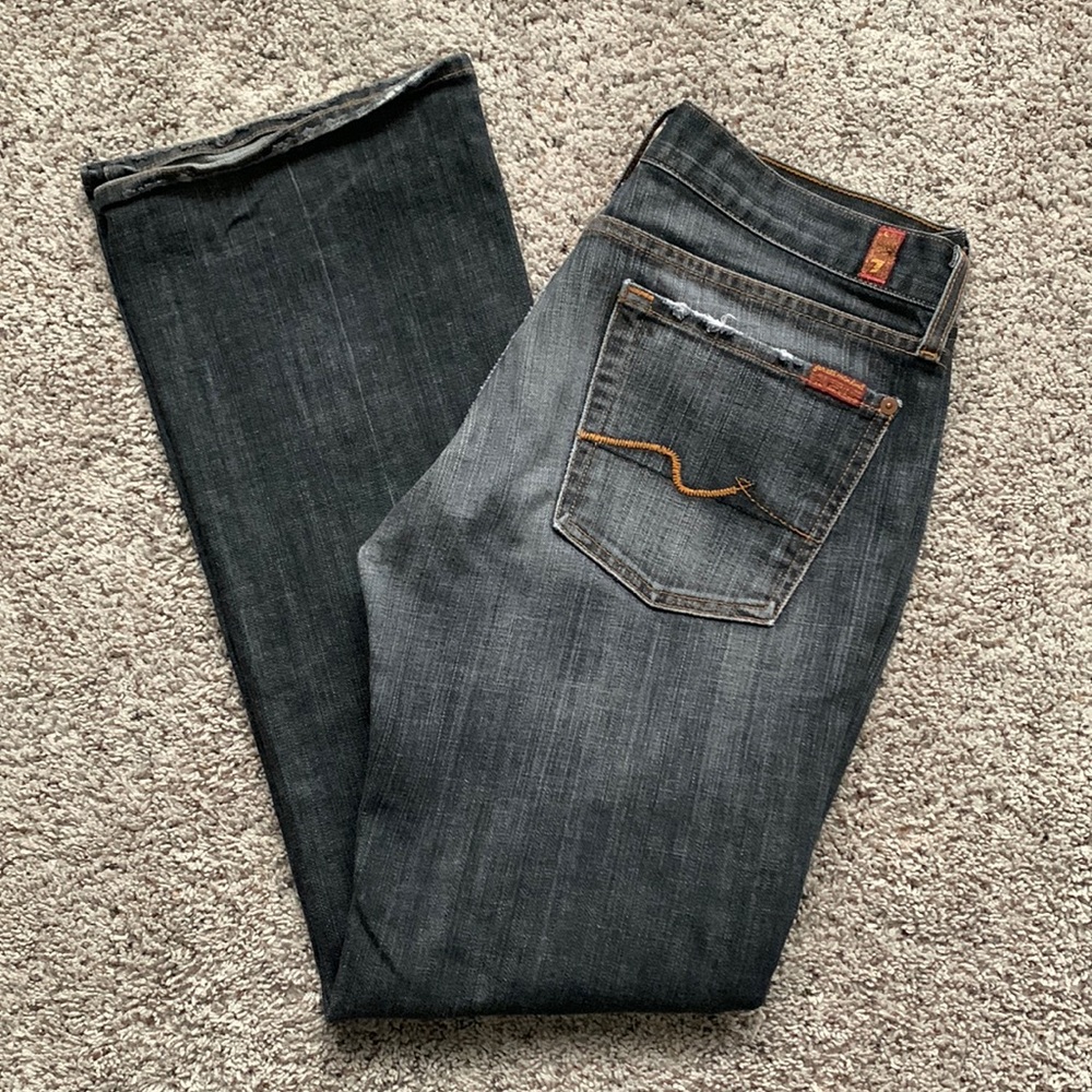 7 for All Mankind Bootcut Black Wash Jeans